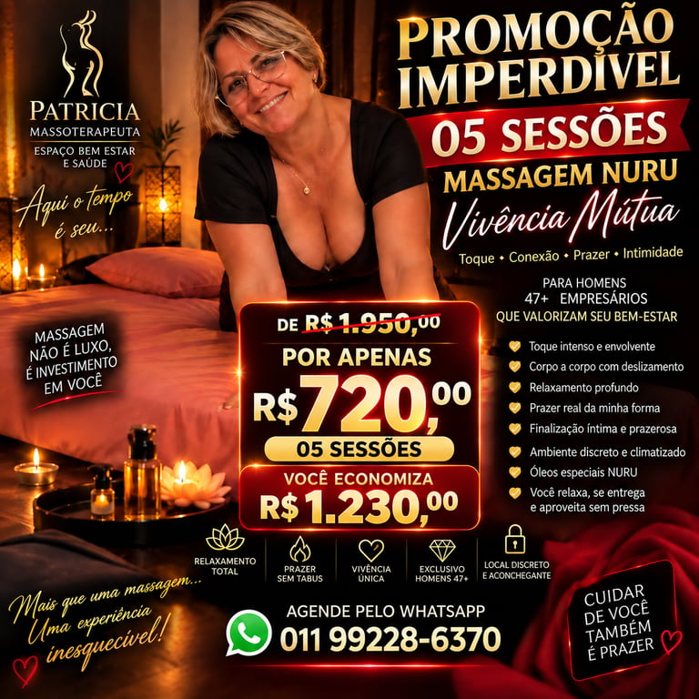 “PATRÍCIA • 28 ANOS DE EXPERIÊNCIA | EXCLUSIVO PARA HOMENS MADUROS 40+