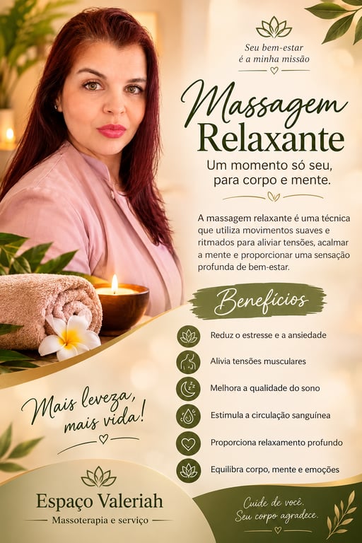 Valeriah Massoterapeuta Bem estar em cada toque