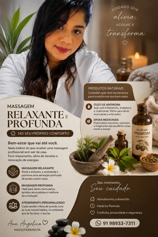 Prazer e bem está técnicas de massagem realizadas com cuidado e aten