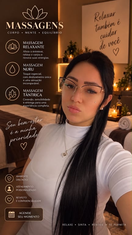 Serena maia massagista venha renovar as energias.