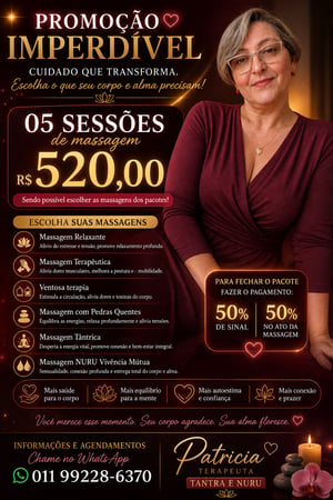 Massagista sensual em São Bernardo do Campo - SP - Paty terapeuta desde 2003 Especialista no Tantra NURU Vivência Mútua