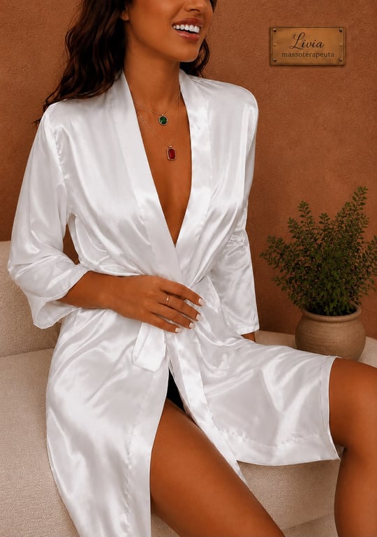 Milena massoterapeuta em um espaço aconchegante Massagem tântrica em