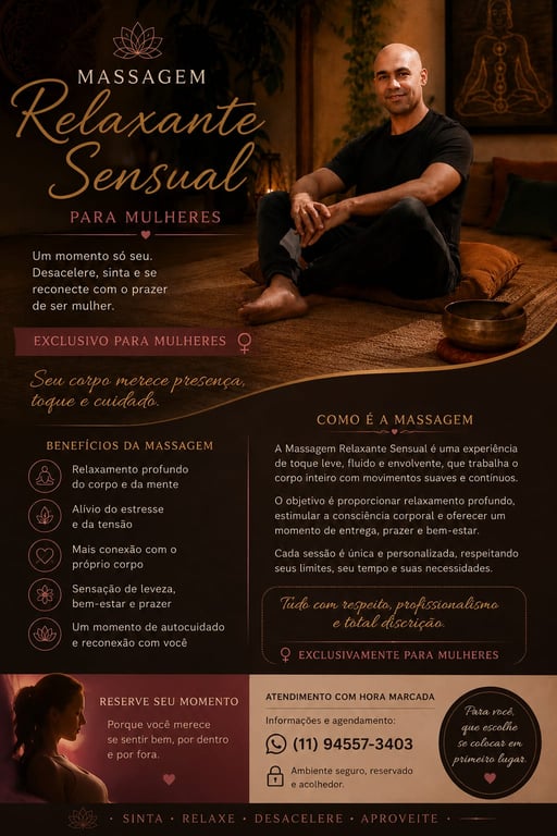 Relaxante Sensual Terapêutica para Mulher Massagem em