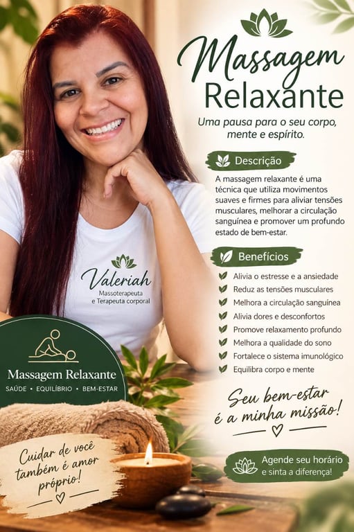 Valeriah Massoterapeuta Bem estar em cada toque