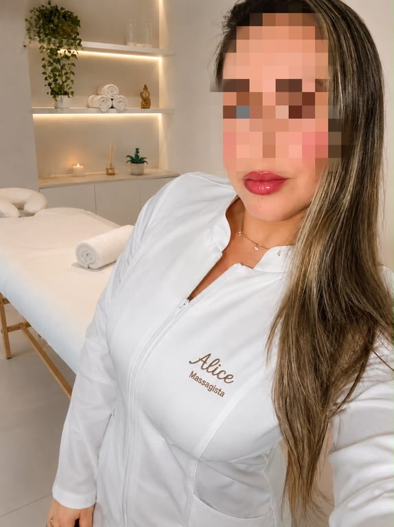 Alice Salles dedicada a oferecer um atendimento acolhedor Massagem