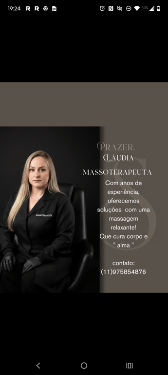 Claudia massoterapeuta Massagem Relaxante
