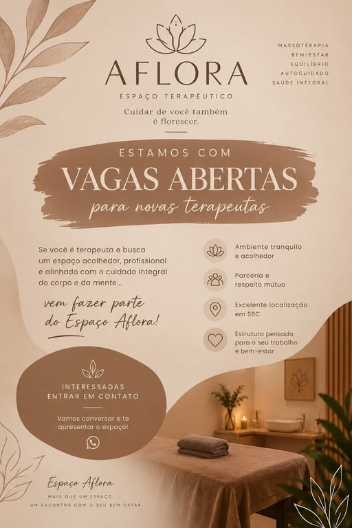 CLÍNICA DE MASSAGEM ESPAÇO AFLORA FOUR HANDS PROMOÇÃO