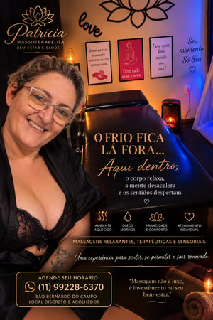 Massagista sensual em São Bernardo do Campo - SP - Patricia | Prazer e Conexão para Homens 45+