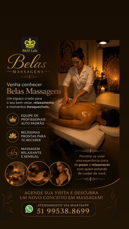 Belas Massagens Seu momento de prazer e relaxamento é aqui.