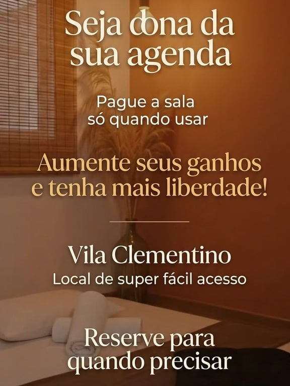 Ótima sala para massagem. Hora ou período