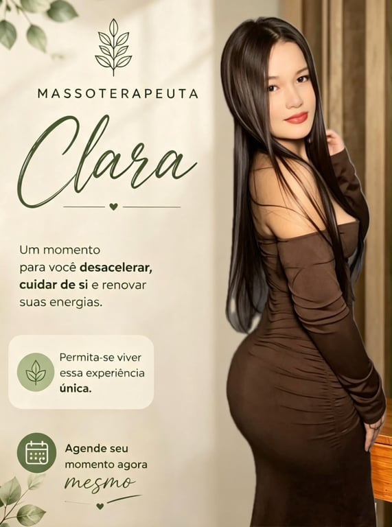 Clara Massoterapeuta atendimento confortável e discreto.