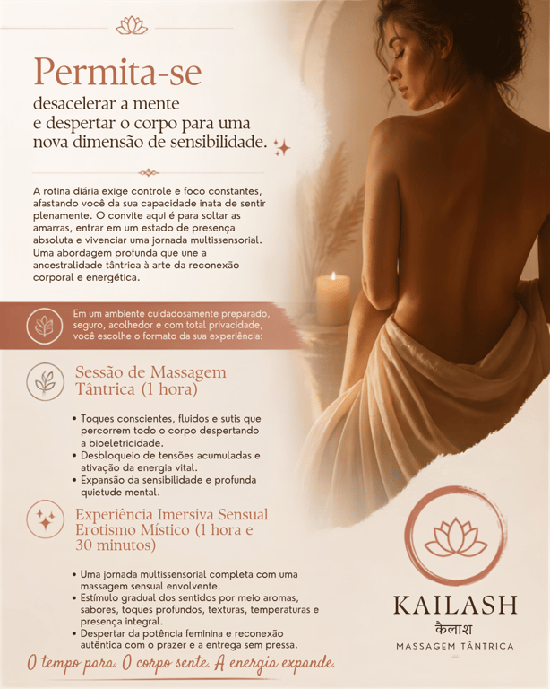 Kailash O tempo para. O corpo sente. A energia expande. Massagem