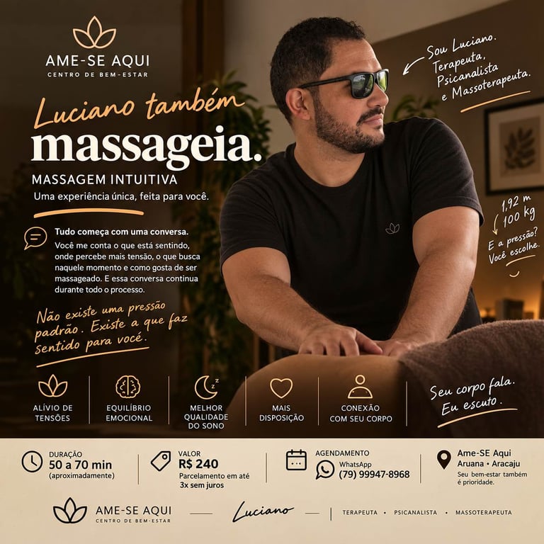 Luciano Massagem Intuitiva com serviços negociáveis e mais na Ame SE