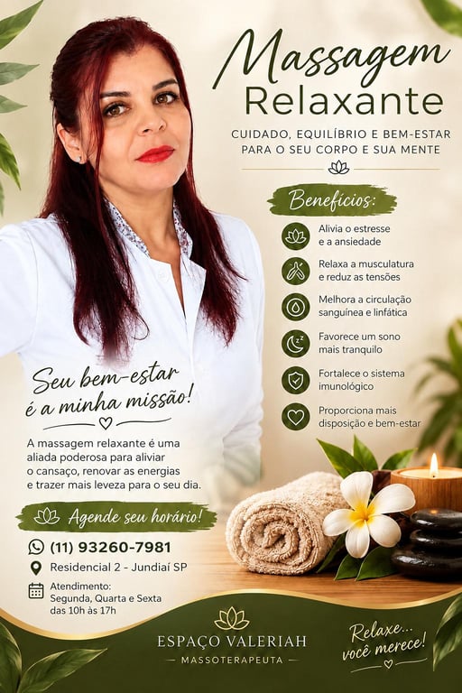 Valeriah Massoterapeuta Bem estar em cada toque