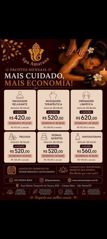 SPA AMARANA: Permita se sair da rotina e relaxar Massagem