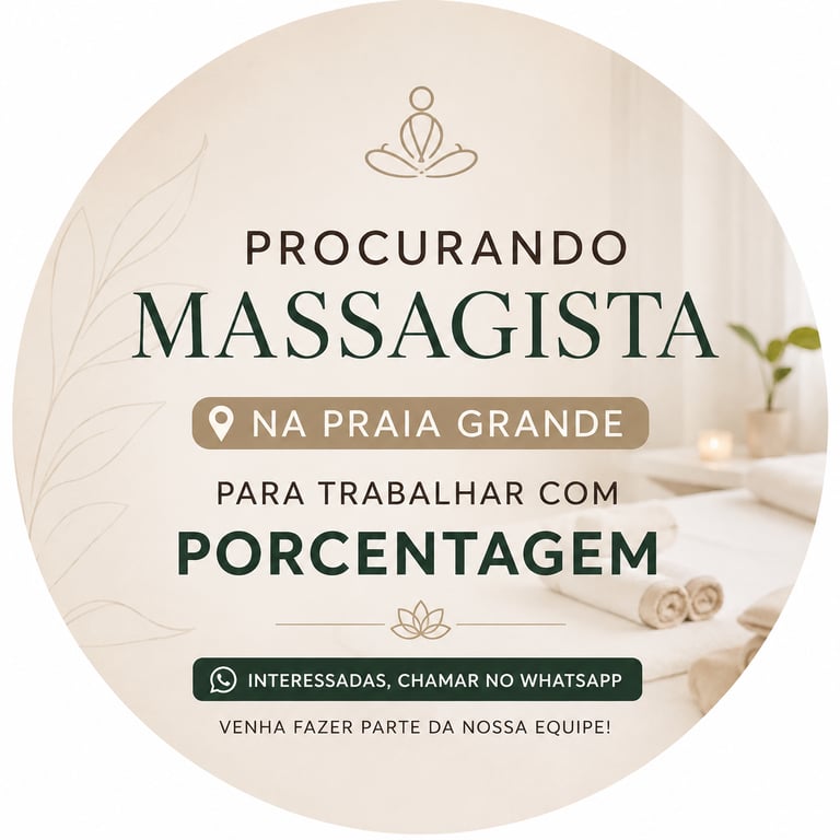 Oportunidade de Trabalho | Massoterapeutas