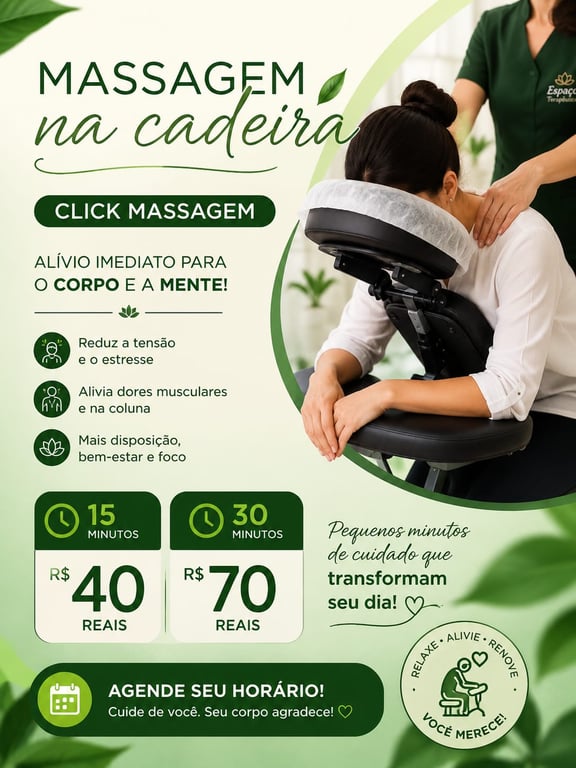 Deixe o estresse da rotina para trás e relaxe Massagem