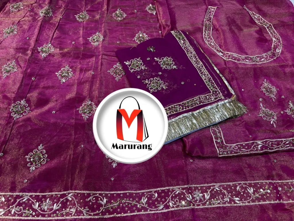 Tissue Poshak With Pure Thakur Ji Odhni