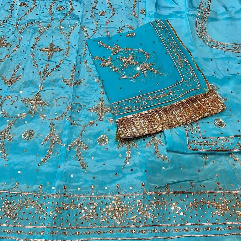Heavy Netural silk Hand Work Poshak AK