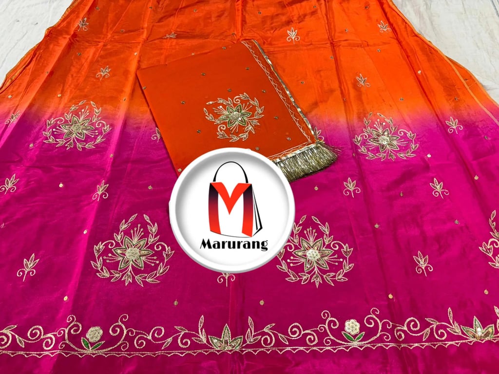 Upada Crape Suit With Pure Thakur Ji Odhni  A