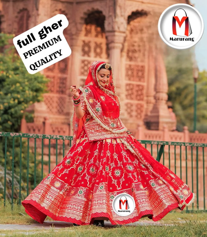 DESIGHNER Full GHER Lehanga Suit With Heavy Odhni