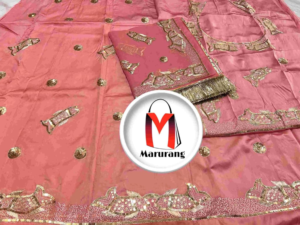 Bembar satin pure with thakur ji odhni  AK