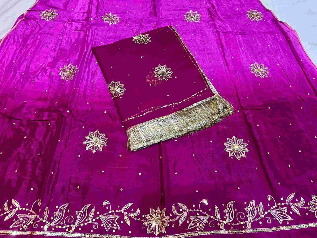 New Upada Crape Suit With Pure Thakur Ji Odhni AK