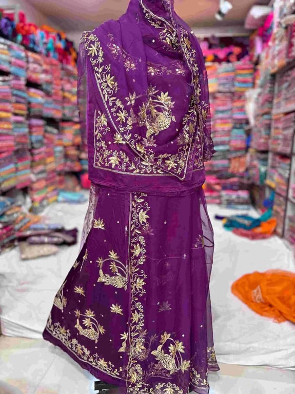 Bembar Satin Poshak With Pure Thakur Ji Odhni AK