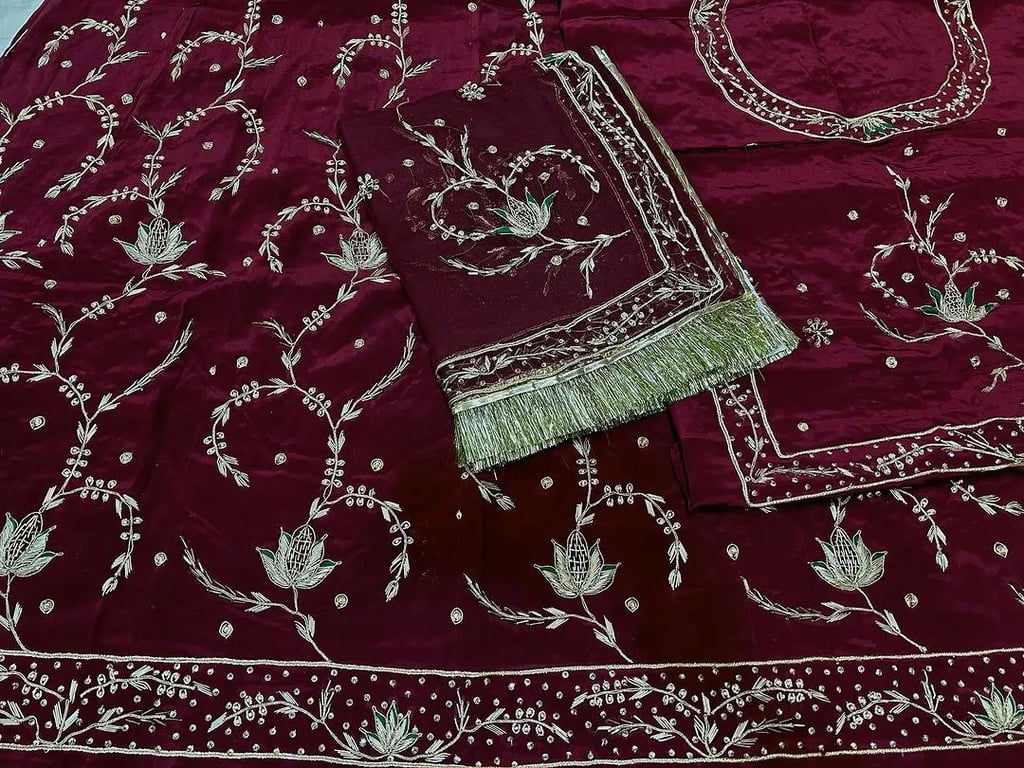 Original Copper Dapka Jardoji Hand Work Poshak AK