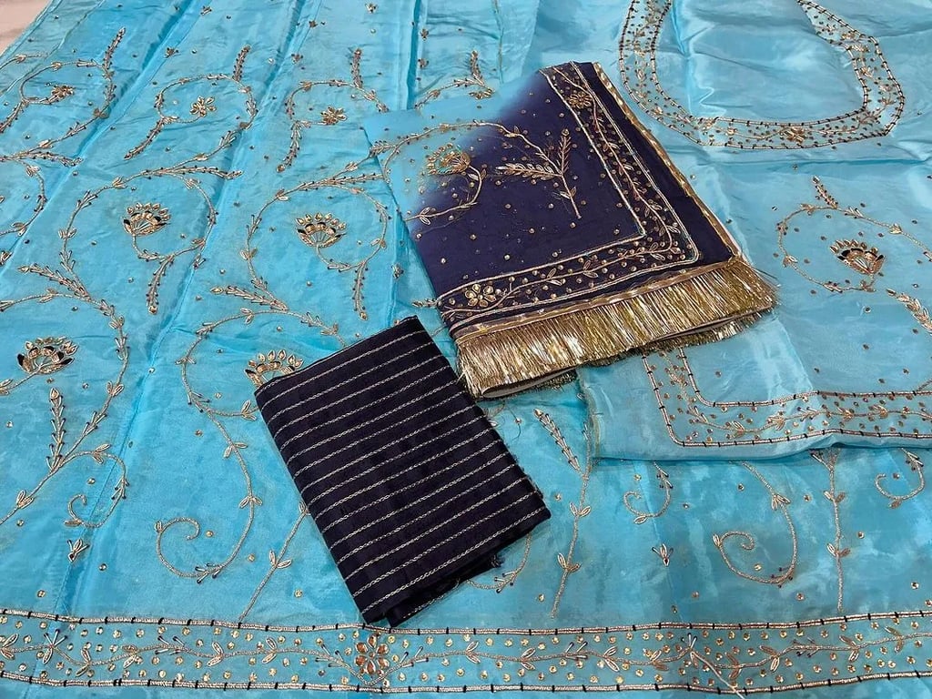 New Trending Upada Crape With Pure Thakur ji Odhni Poshak Ak