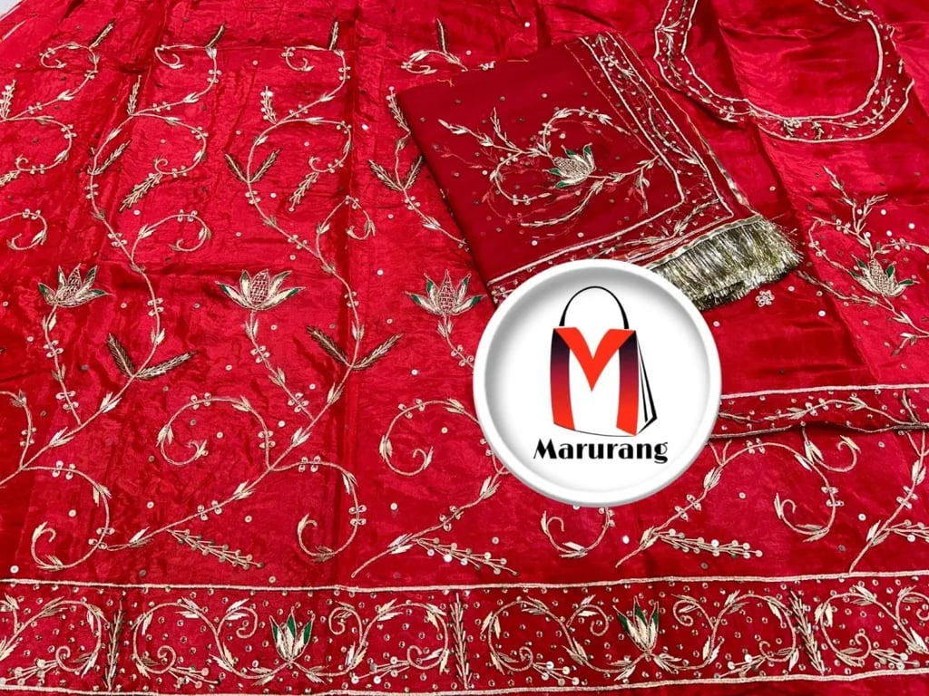 Wonderful Heavy Upada crape with pure thakur ji odhni Ak