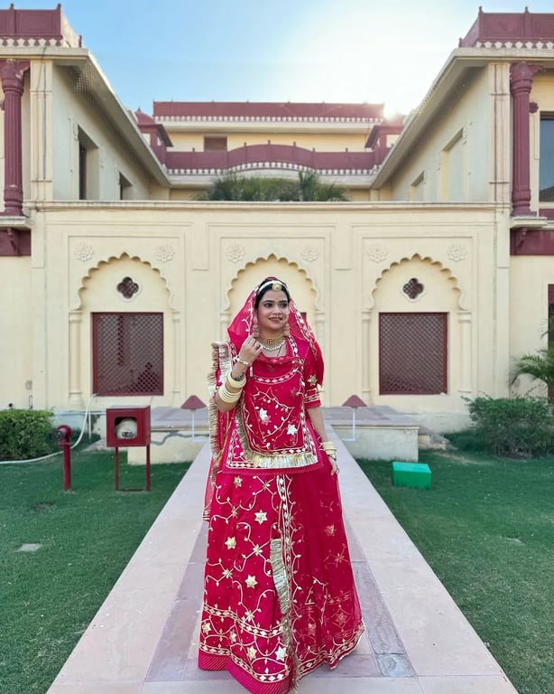 Upada Crape With Pure Thakur Ji Odhni Heavy Poshak AK