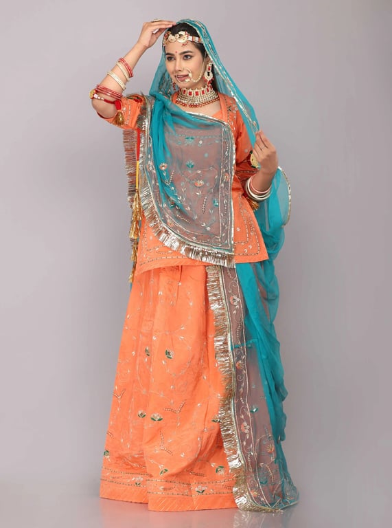 Upada Crape With Pure Thakur Ji Odhni Trending Poshak