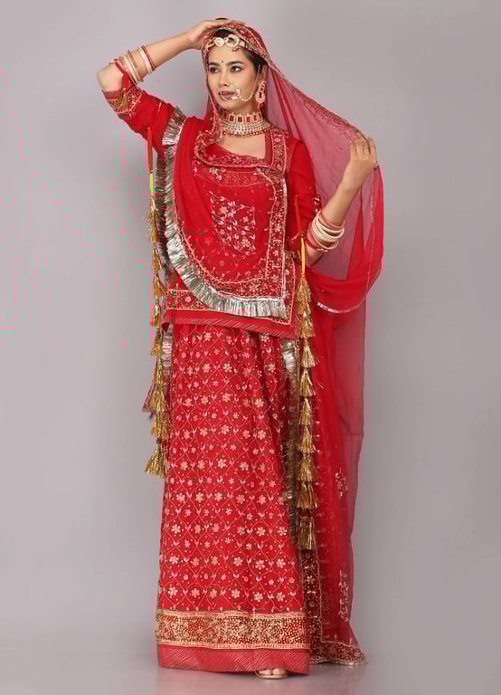 Upada Crape With Pure Thakur Ji Odhni Heavy Poshak