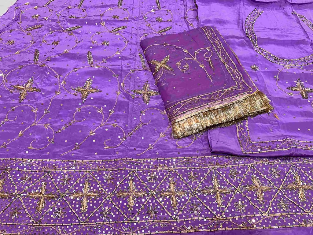 Netural Silk Poshak With Pure Thakur Ji Odhni (FIROZI) AK