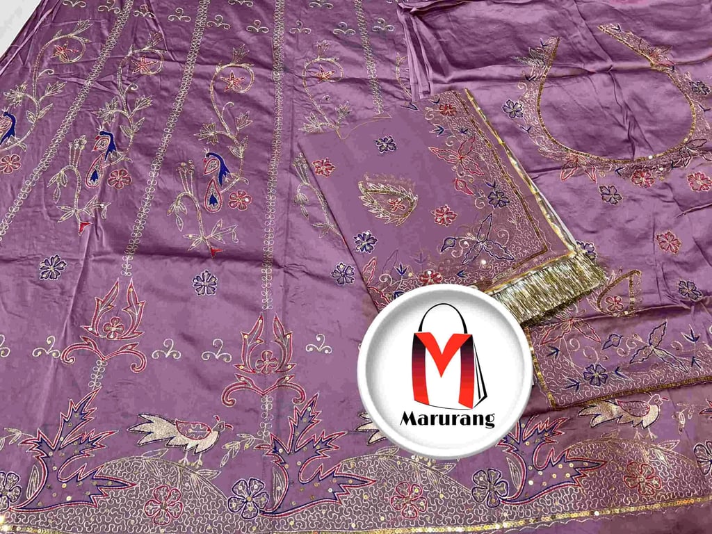 Fancy Bembar Satin Poshak With Pure Thakur Ji Odhni AK