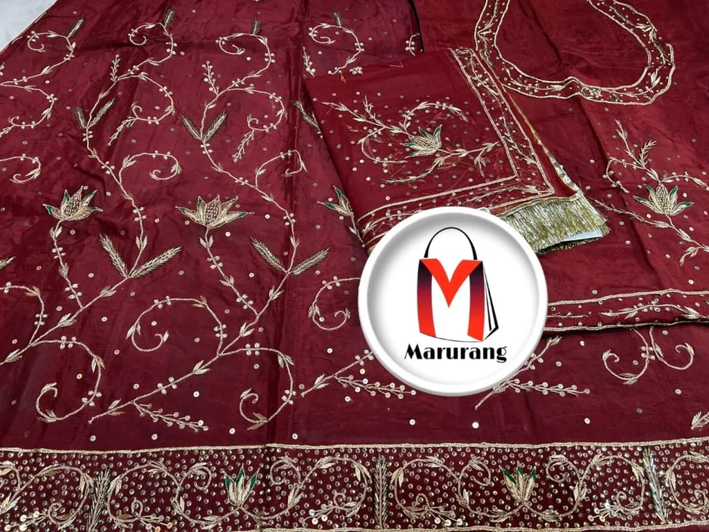 Latest Heavy Upada Crep Rajputi Poshak AK