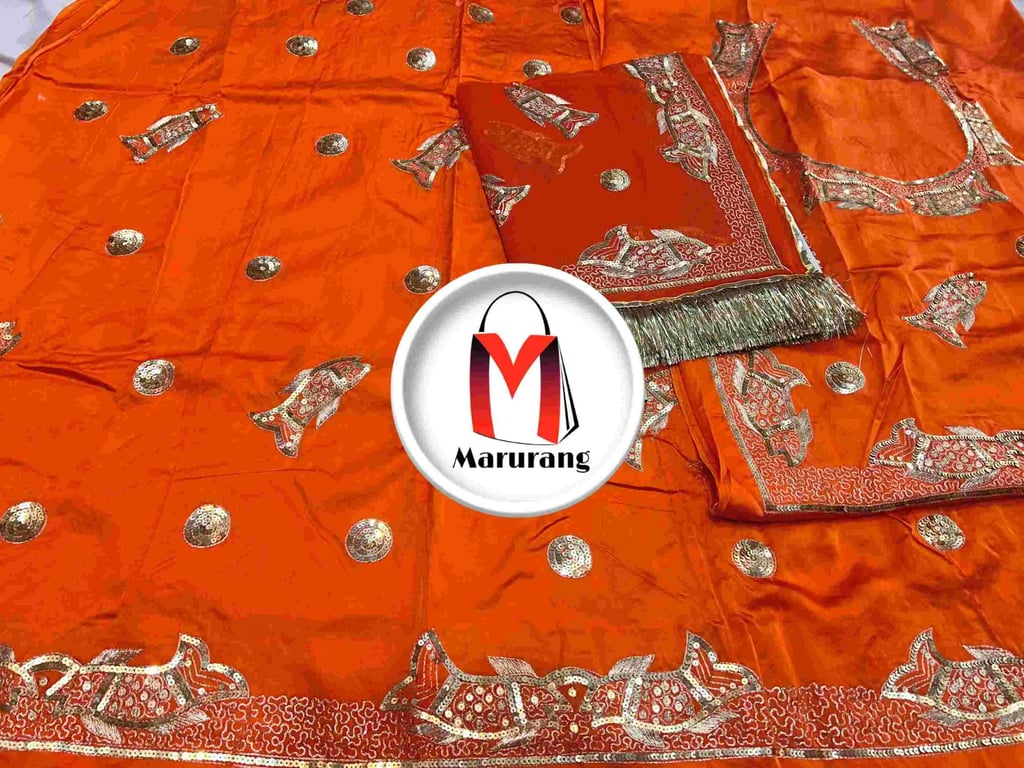 Online Bembar satin pure with thakur ji odhni AK