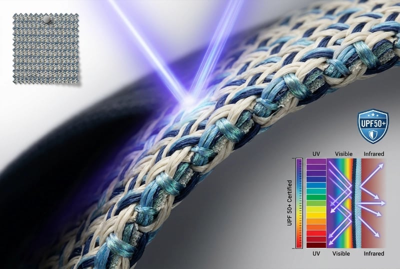 UPF50+ Fabric Technology - Yarn-Level UV Inhibitor Treatment