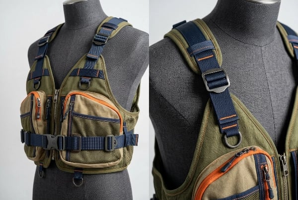 Adjustable waist and shoulder straps fitting S to 3XL sizes