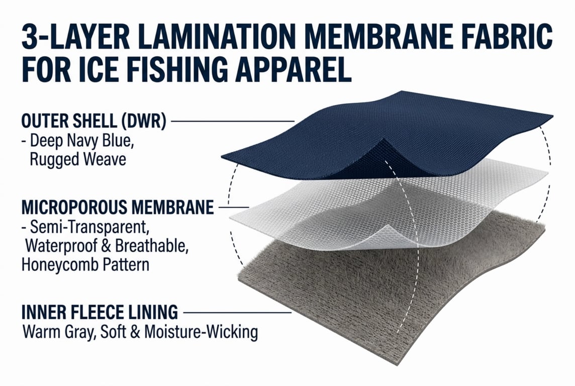 3-Layer Lamination Membrane Technology for Ice Fishing Clothing