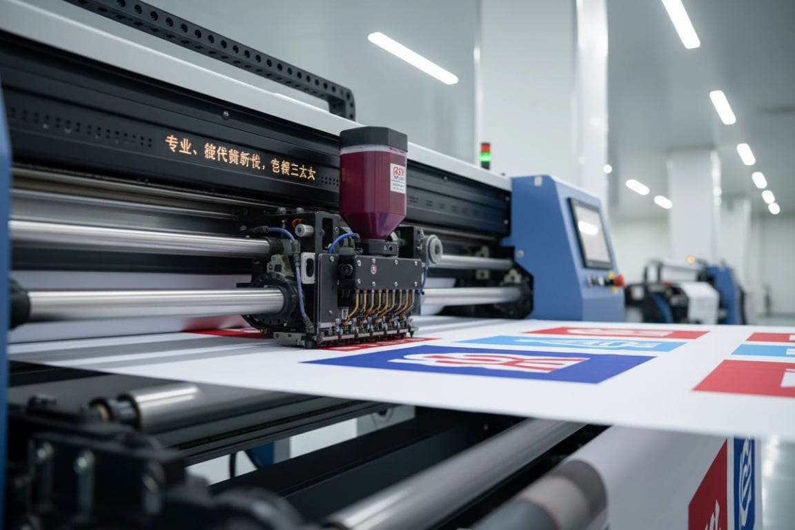 Direct-to-fabric dye printer for large format flag printing with 5-meter width capacity and eco-friendly inks