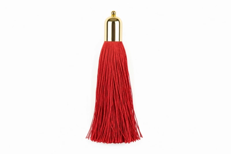 Single Layer Flag Tassel - Premium Red Silk