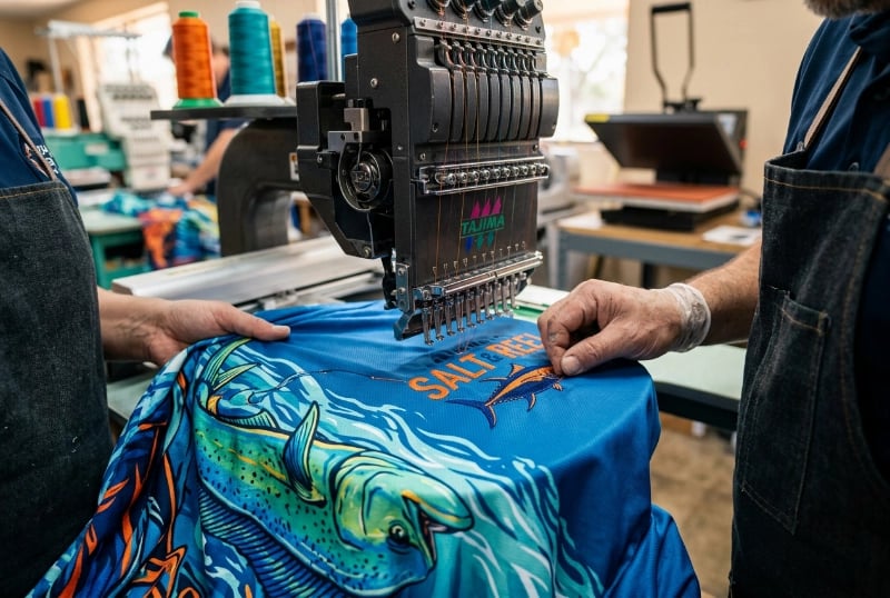 Custom sublimation print and embroidery