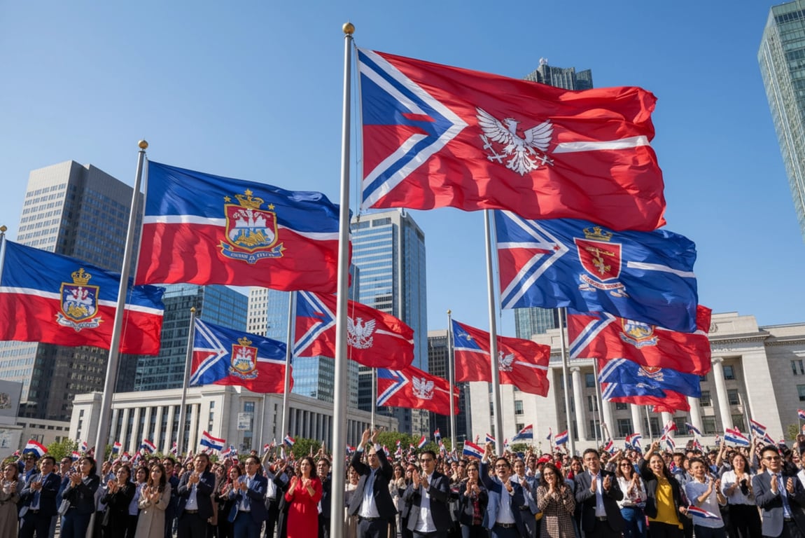 National Day celebration flags - archival-quality printing with 5-year outdoor durability guarantee