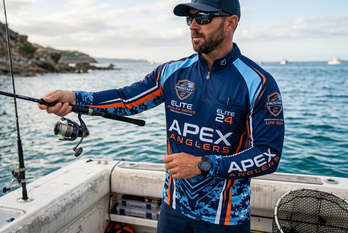 Tournament fishing shirts - long sleeve UPF50+ competition grade custom fishing clothing