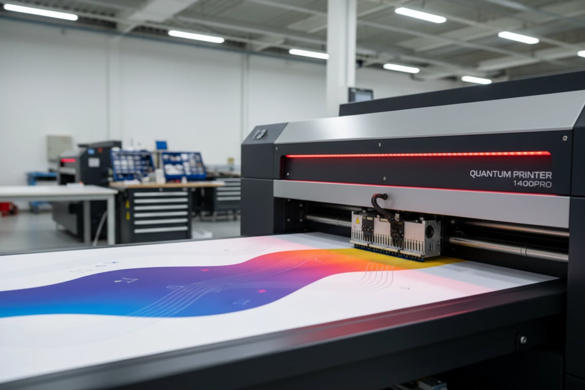 High-resolution digital printing machine for large format vinyl banners - 1440dpi precision