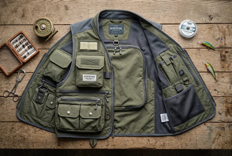 Custom Fishing Vests with Multi-Pocket Utility Design
