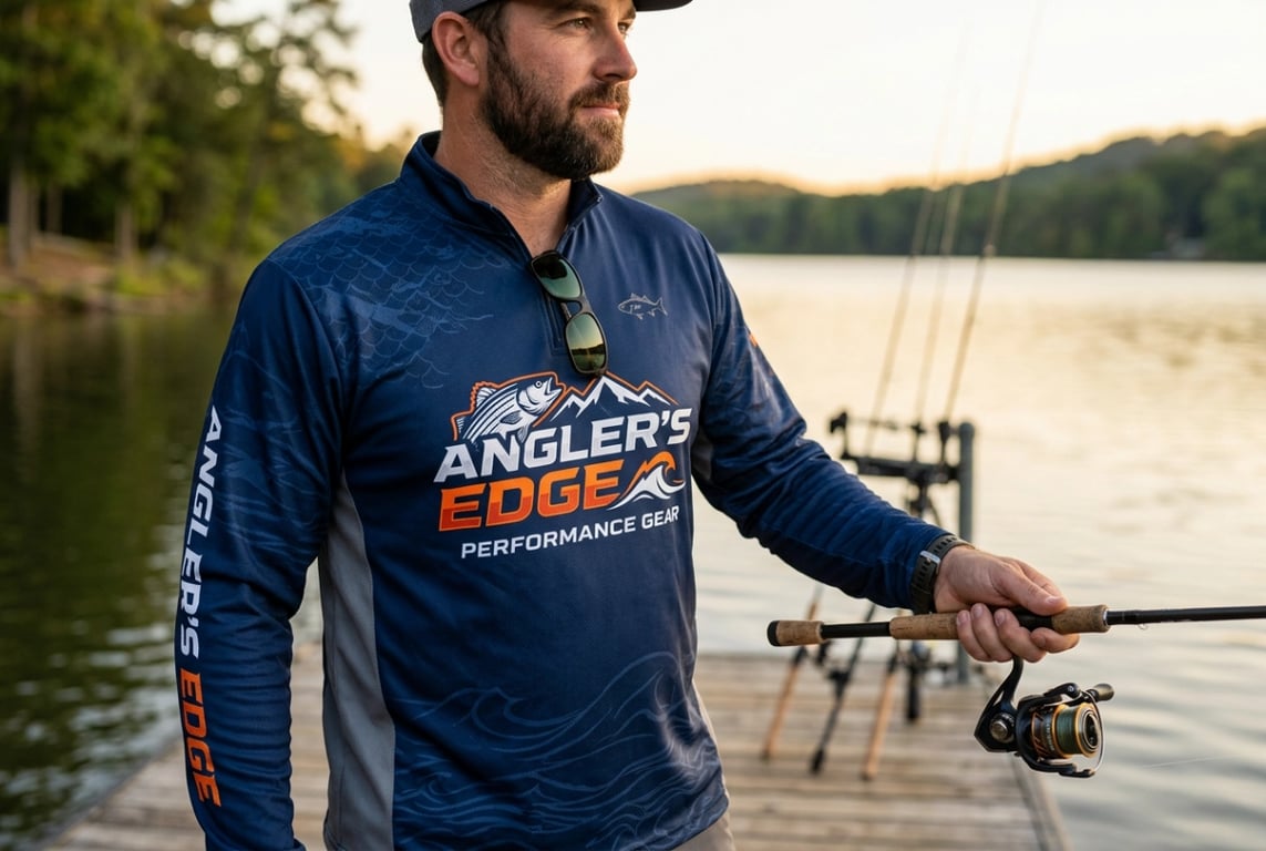 Logo printing customization on fishing apparel