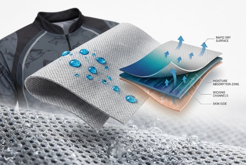 Quick-Dry moisture wicking technology